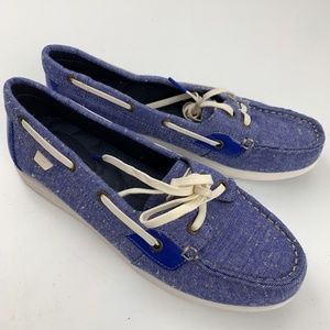 SPERRY Top Sider Blue Mixed Media Boat Shoes Flats Womens Size 10